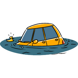 Illustration d'un véhicule immergé - voituresonline.com